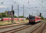 628 435-9 verlie� am 13.06.2014 Rostock Hbf Richtung G�strow/L�beck links stehen 3xDABbuzfa 760+2xDBuza748.
